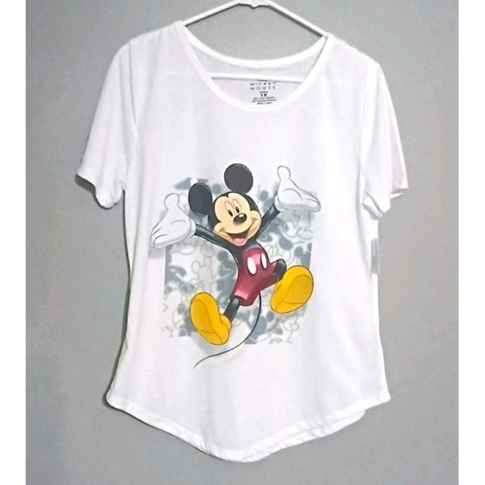 Disney Mickey Mouse Adult White T-Shirt Size 1X - Disney Franchise Character Tee